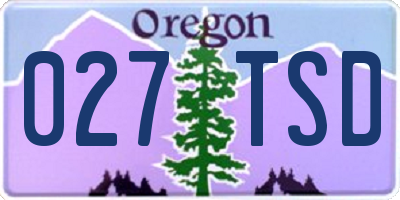 OR license plate 027TSD