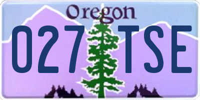 OR license plate 027TSE