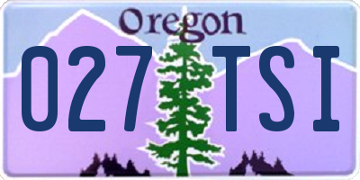 OR license plate 027TSI
