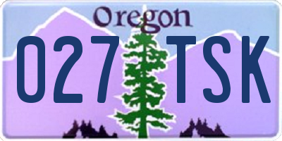OR license plate 027TSK