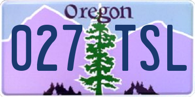 OR license plate 027TSL