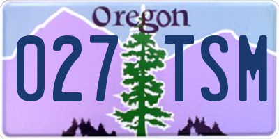 OR license plate 027TSM