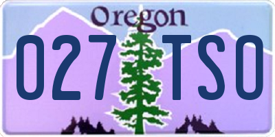 OR license plate 027TSO