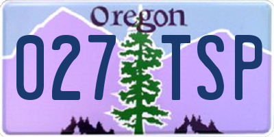 OR license plate 027TSP