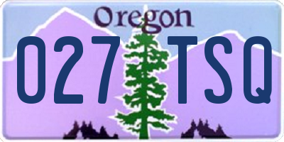 OR license plate 027TSQ