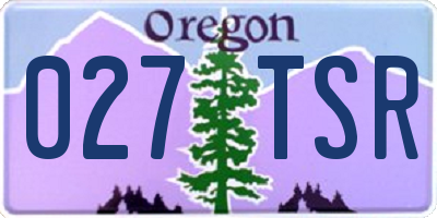 OR license plate 027TSR
