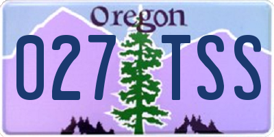 OR license plate 027TSS