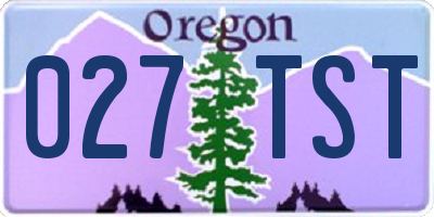 OR license plate 027TST