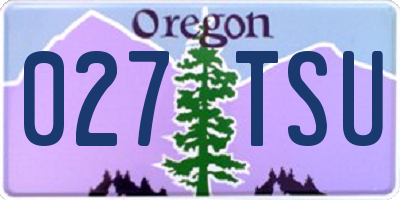 OR license plate 027TSU