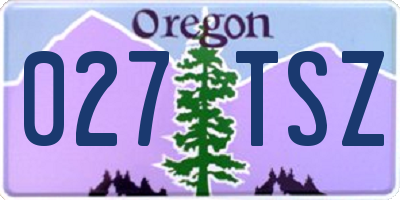 OR license plate 027TSZ
