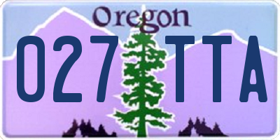 OR license plate 027TTA