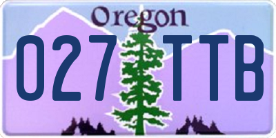 OR license plate 027TTB