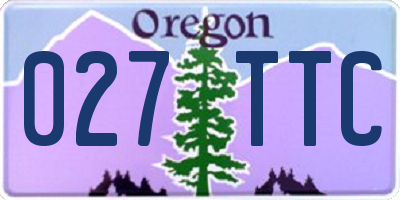 OR license plate 027TTC