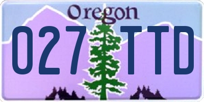 OR license plate 027TTD