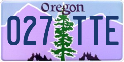 OR license plate 027TTE
