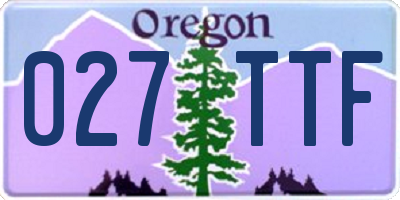 OR license plate 027TTF