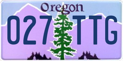 OR license plate 027TTG