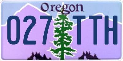 OR license plate 027TTH