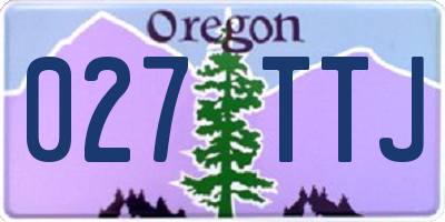 OR license plate 027TTJ