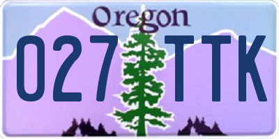 OR license plate 027TTK