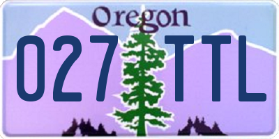 OR license plate 027TTL