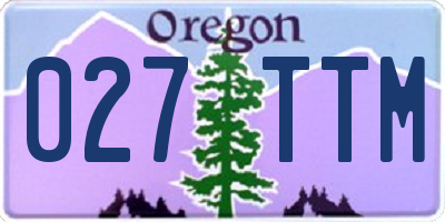 OR license plate 027TTM