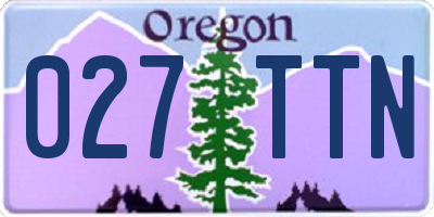 OR license plate 027TTN
