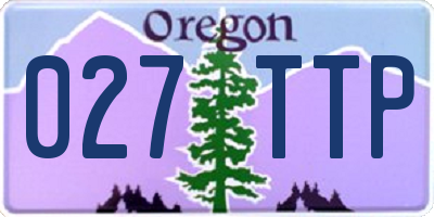 OR license plate 027TTP