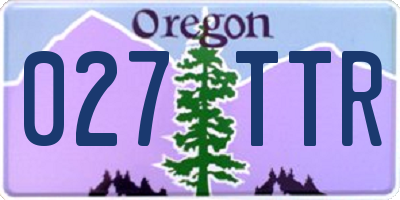 OR license plate 027TTR