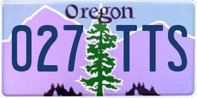 OR license plate 027TTS
