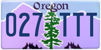 OR license plate 027TTT