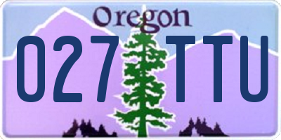 OR license plate 027TTU