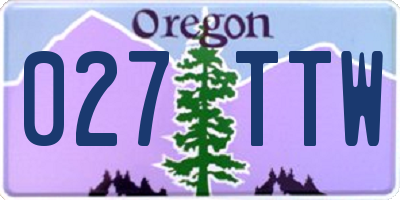 OR license plate 027TTW