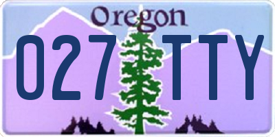 OR license plate 027TTY