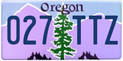 OR license plate 027TTZ