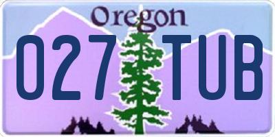 OR license plate 027TUB