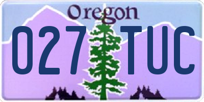 OR license plate 027TUC