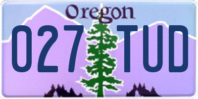 OR license plate 027TUD