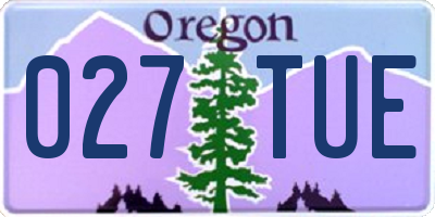 OR license plate 027TUE