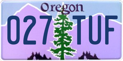 OR license plate 027TUF