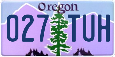 OR license plate 027TUH