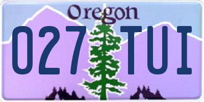 OR license plate 027TUI