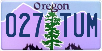 OR license plate 027TUM