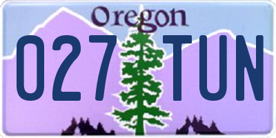 OR license plate 027TUN