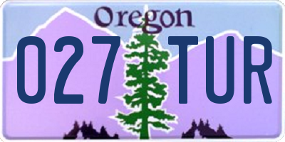 OR license plate 027TUR