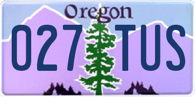OR license plate 027TUS