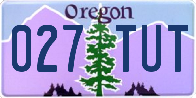 OR license plate 027TUT