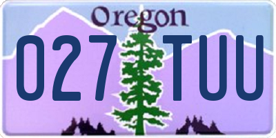 OR license plate 027TUU
