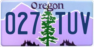 OR license plate 027TUV