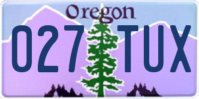 OR license plate 027TUX